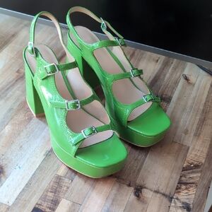 Urban Outfitters Lime Green Platform Heels